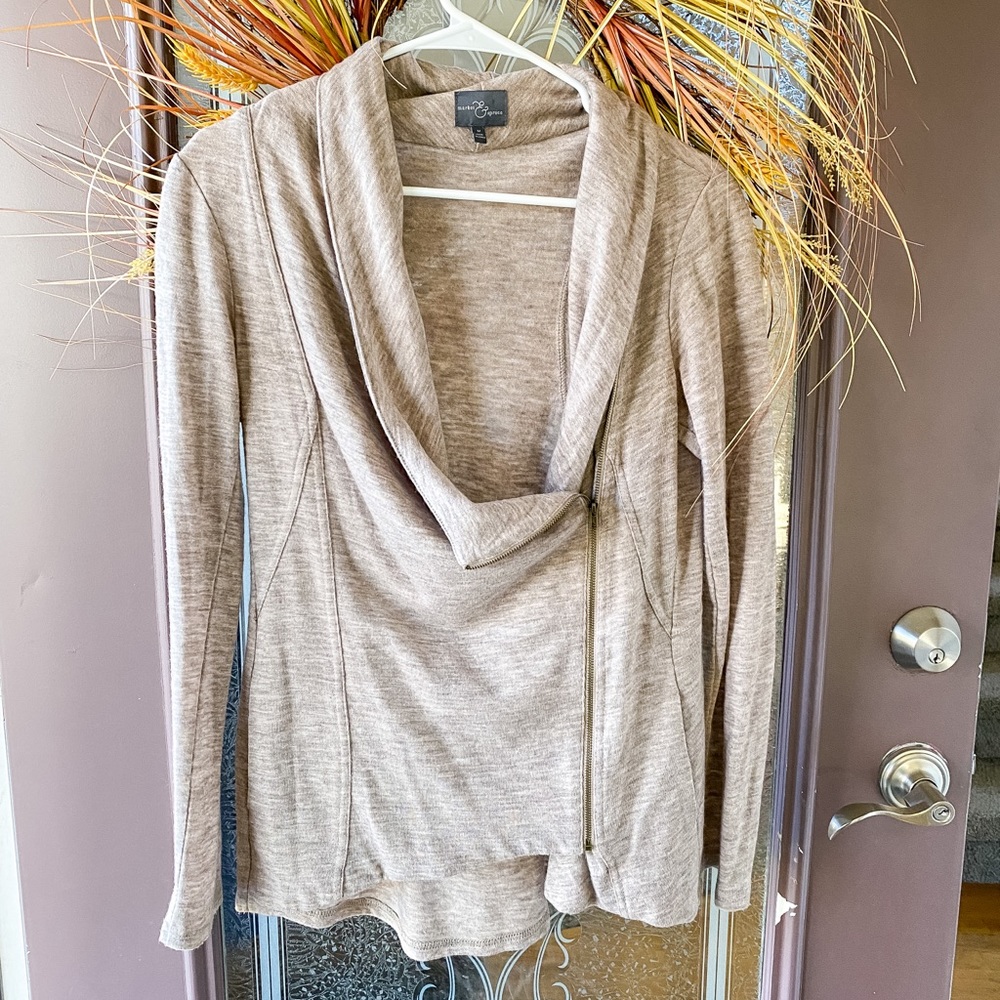 Market & Spruce Beige Drape Jacket